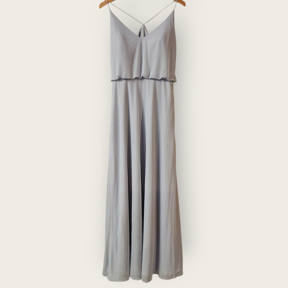 Alfred Sung Platinum Maxi Dress Sz 4 - Picture 3 of 8